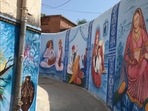 Artists paint murals in Jodhpur to highlight Rajasthan's culture(Twitter/ANI) Artists paint murals in Jodhpur to highlight Rajasthan's culture(Twitter/ANI)
