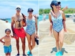 Gul Panag with her husband Rishi Attari and son Nihal are in the Maldives for a holiday.
