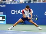 Carlos Alcaraz of Spain in action(AP)