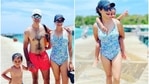 Gul Panag with her husband Rishi Attari and son Nihal are in the Maldives for a holiday. Gul Panag with her husband Rishi Attari and son Nihal are in the Maldives for a holiday.