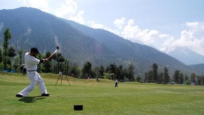 Golfers can increasingly be seen teeing off on the lush golf courses in Kashmir valley. (HT Photo) Golfers can increasingly be seen teeing off on the lush golf courses in Kashmir valley. (HT Photo)