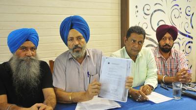 Members of the apex body of school bus operators during a press conference in Chandigarh. Members of the apex body of school bus operators during a press conference in Chandigarh.
