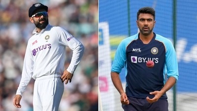 India skipper Virat Kohli (L) and off-spinner Ravichandran Ashwin (HT Collage)