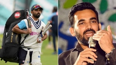 Ajinkya Rahane (L), former India pacer Zaheer Khan (R) (HT Collage)