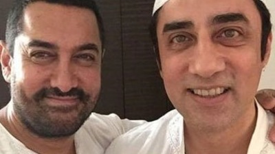 Aamir Khan poses with his brother, Faissal Khan.