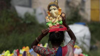 Vinayak (or Ganesh) Chaturthi, which falls on September 10, is widely observed in Hyderabad (capital of Telangana), wherein people gather in large numbers to immerse idols in lakes or other water bodies. (AP)