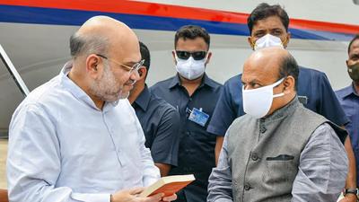 Amit Shah’s statement on winning the 2023 assembly elections under the leadership of chief minister Basavaraj Bommai has evoked mixed reactions within the party. (PTI) Amit Shah’s statement on winning the 2023 assembly elections under the leadership of chief minister Basavaraj Bommai has evoked mixed reactions within the party. (PTI)