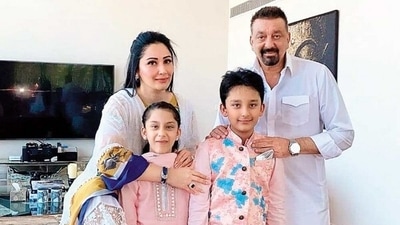Sanjay Dutt with wife Manaayata, son Shahraan and daughter Iqra. Sanjay Dutt with wife Manaayata, son Shahraan and daughter Iqra.