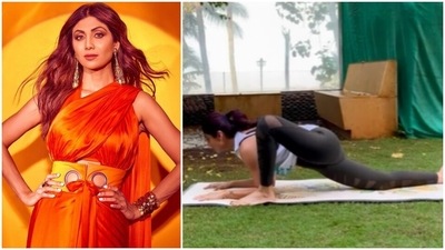 Shilpa Shetty does the tricky Utthan Pristhasana to improve flexibility, strengthen thighs: Watch (Instagram/@theshilpashetty)