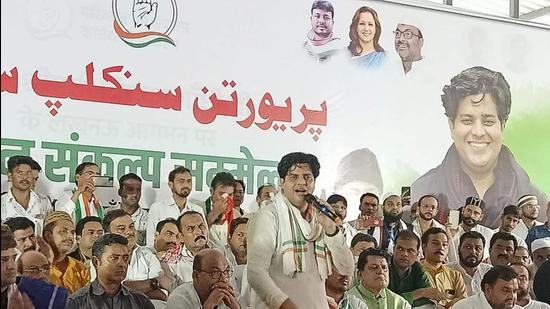 The Uttar Pradesh Congress minority department convention in progress in Lucknow on Monday. (SOURCED IMAGE)