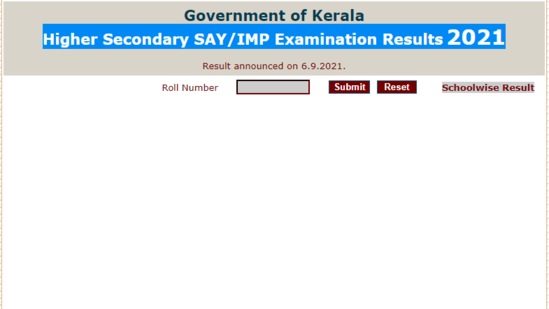 DHSE Kerala SAY results 2021: Candidates who have taken the DHSE SAY exam 2021 can check their results on the official website for Kerala results at keralaresults.nic.in.(keralaresults.nic.in)