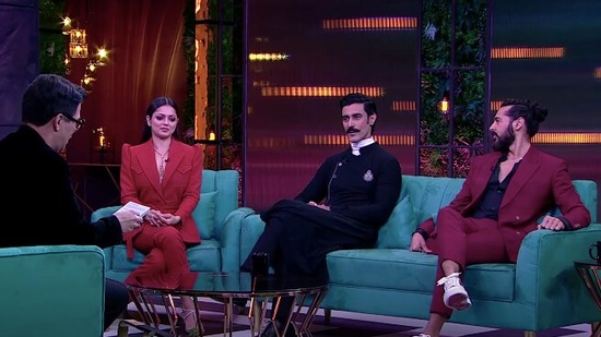 Kunal Kapoor, Dino Morea and Drashti Dhami on Koffee Shots with Karan.&nbsp;