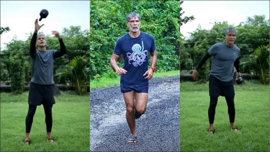 Milind Soman's beast mode during kettlebell workout is the perfect fitness inspo(Instagram/milindrunning)