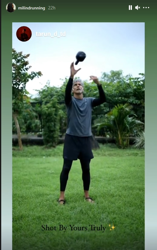Milind Soman gives a glimpse of his kettlebell workout (Instagram/milindrunning)