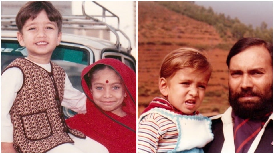 Nakuul Mehta with his sister and dad.