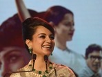 Kangana Ranaut at an event of her latest film Thalaivii.(PTI) Kangana Ranaut at an event of her latest film Thalaivii.(PTI)