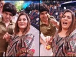 Krushna Abhishek with Archana Puran Singh on the sets of The Kapil Sharma Show. Krushna Abhishek with Archana Puran Singh on the sets of The Kapil Sharma Show.