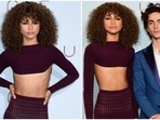 Zendaya brings the ultimate drama to Dune Paris premiere in plum bralette and fur pencil skirt Zendaya brings the ultimate drama to Dune Paris premiere in plum bralette and fur pencil skirt