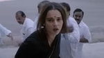 Kangana Ranaut in the J Jayalalithaa assault scene from Thalaivii. Kangana Ranaut in the J Jayalalithaa assault scene from Thalaivii.