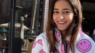 Needless to say, Ananya Panday's look cements a distaste for perfection and taps into the lockdown trend of street fashion which is relatable and resonates with how real people got dressed in the midst of a pandemic. Her street style in the white smiley crop jacket is enough to spread some love, optimism and positivity. (Instagram/ananyapanday) Needless to say, Ananya Panday's look cements a distaste for perfection and taps into the lockdown trend of street fashion which is relatable and resonates with how real people got dressed in the midst of a pandemic. Her street style in the white smiley crop jacket is enough to spread some love, optimism and positivity. (Instagram/ananyapanday)