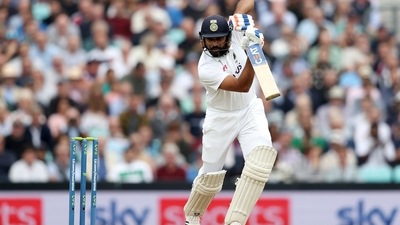 Rohit Sharma plays a shot (ANI) Rohit Sharma plays a shot (ANI)