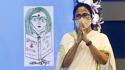 “The decision on people visiting Durga puja pandals at night will be taken later, depending on how the expected third wave of Covid-19 surfaces,” Mamata Banerjee said on Tuesday. (PTI Photo/Swapan Mahapatra) “The decision on people visiting Durga puja pandals at night will be taken later, depending on how the expected third wave of Covid-19 surfaces,” Mamata Banerjee said on Tuesday. (PTI Photo/Swapan Mahapatra) 