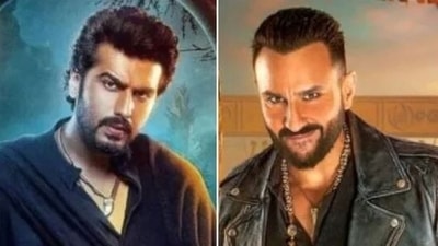 Arjun Kapoor and Saif Ali Khan as Chiraunji and Vibhooti in Bhoot Police.