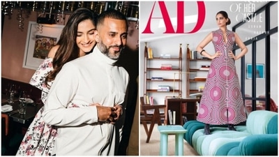 Sonam Kapoor with her husband Anand Ahuja. Sonam Kapoor with her husband Anand Ahuja.