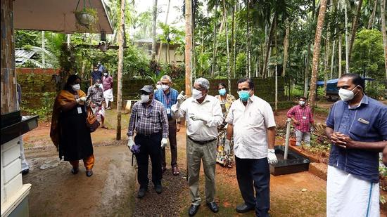 A Central team of experts visits the house where a boy died of Nipah, in Kozhikode on Monday. (ANI) A Central team of experts visits the house where a boy died of Nipah, in Kozhikode on Monday. (ANI)