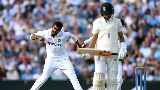 India's Jasprit Bumrah celebrates a wicket during the 5th day of the Oval Test(ANI)