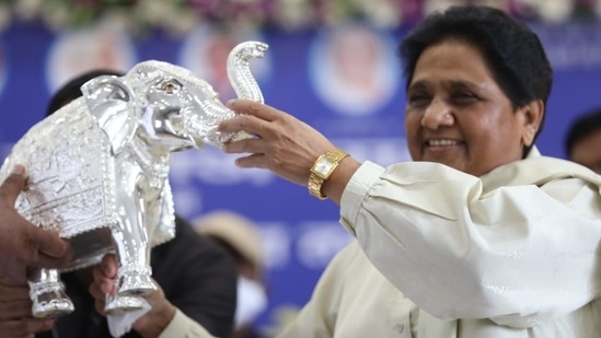 BSP supremo Mayawati at a party meet in Lucknow on Tuesday. (Deepak Gupta/HT) BSP supremo Mayawati at a party meet in Lucknow on Tuesday. (Deepak Gupta/HT)