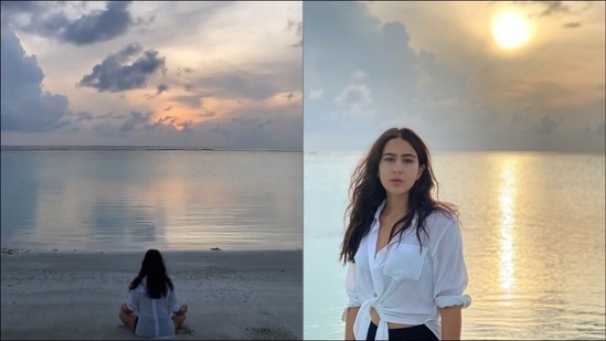 Sara Ali Khan makes workout look beautiful with Pranayam timelapse at Maldives(Instagram/saraalikhan95)