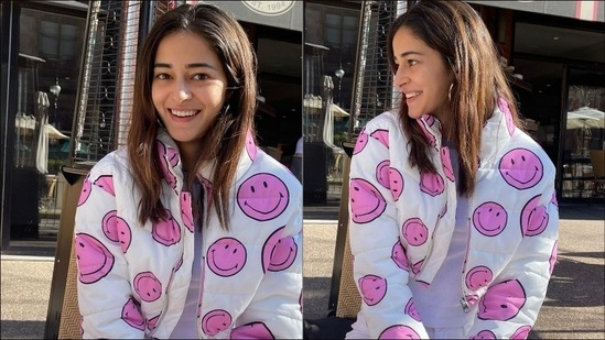 The crop jacket is credited to the collaboration between fashion brands Smiley and Bershka who had teamed up last year in September to launch a 90s-inspired streetwear capsule range which was “mostly unisex” with a positive message.(Instagram/ananyapanday)