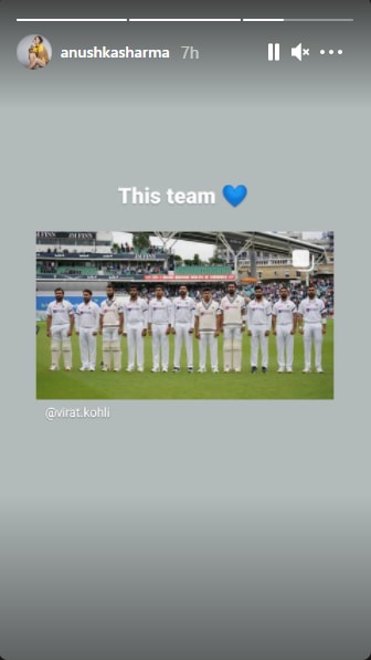 Anushka Sharma shared a post by Virat Kohli.