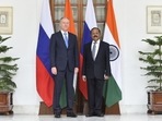 Meeting between NSA Ajit Doval and Secretary of the Russian Security Council General Nikolai Patrushev in Delhi. (@IndEmbMoscow via Twitter) Meeting between NSA Ajit Doval and Secretary of the Russian Security Council General Nikolai Patrushev in Delhi. (@IndEmbMoscow via Twitter)