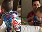Karan Mehra with son Kavish Mehra. Karan Mehra with son Kavish Mehra.