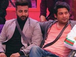 Shehnaaz Gill's brother Shehbaz with Sidharth Shukla. Shehnaaz Gill's brother Shehbaz with Sidharth Shukla.