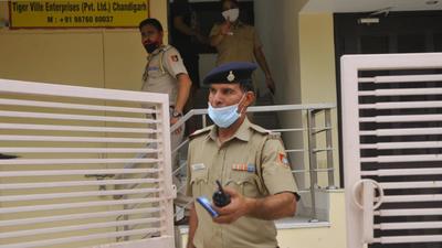Chandigarh Police carrying out investigations at the robbery spot in Sector 27.