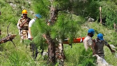 Himachal Pradesh’s remote Kinnaur district saw a massive landslide that led to the death of passengers after the debris fell on a government bus at Nigulsari on August 11. Police and disaster response force personnel are looking for the elderly woman who went missing after Tuesday’s accident. (HT file photo)