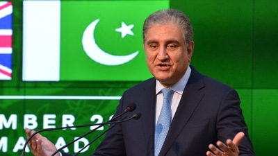 Qureshi also told his counterparts present in the meeting that it is important to take steps to prevent an economic meltdown in Afghanistan. (AFP) Qureshi also told his counterparts present in the meeting that it is important to take steps to prevent an economic meltdown in Afghanistan. (AFP)