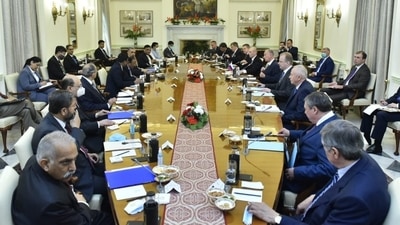 A delegation-level meeting of national security advisors between India and Russia. (ANI) A delegation-level meeting of national security advisors between India and Russia. (ANI)