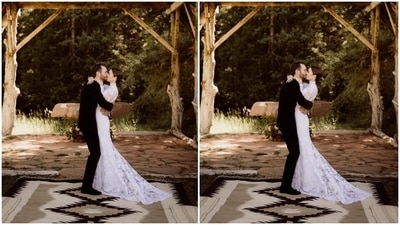 The 32-year-old actor walked down the aisle in an embroidered high-neck gown from the celebrated American fashion house Ralph Lauren. Lily's wedding gown featured a long train, lace embroidery, and sheer lace sleeves. A lace veil worn as a hooded cape completed her wedding look. (Instagram/@lilyjcollins)