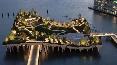 Harsh Goenka shared this picture of New York’s Little Island. (Twitter/@hvgoenka) Harsh Goenka shared this picture of New York’s Little Island. (Twitter/@hvgoenka)