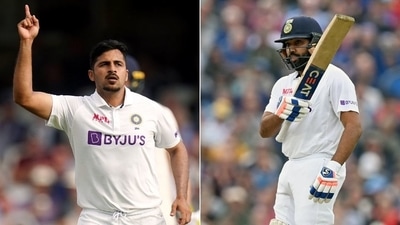 Shardul Thakur (L) and Rohit Sharma (R) (HT Collage)
