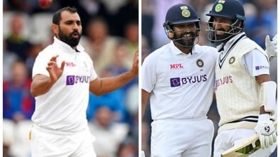 India vs England; Mohammed Shami fit to play in Manchester; medical team monitoring Rohit Sharma, Cheteshwar Pujara (AGENCIES/HT COLLAGE) India vs England; Mohammed Shami fit to play in Manchester; medical team monitoring Rohit Sharma, Cheteshwar Pujara (AGENCIES/HT COLLAGE)