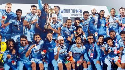 Indian team celebrating their win at the 2016 Junior Men’s Hockey World Cup in Lucknow. (HT File Photos) Indian team celebrating their win at the 2016 Junior Men’s Hockey World Cup in Lucknow. (HT File Photos)