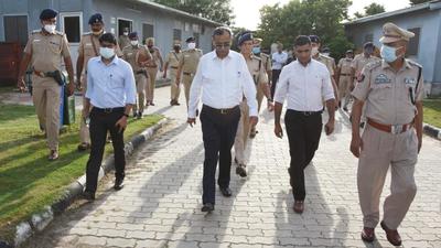 Chandigarh DGP Praveer Ranjan at the IRB Complex in Sarangpur on Wednesday. Chandigarh DGP Praveer Ranjan at the IRB Complex in Sarangpur on Wednesday.
