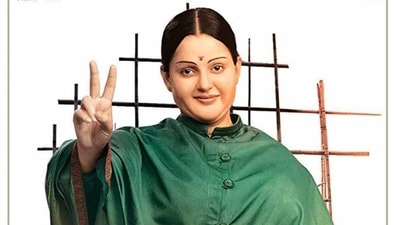 Kangana Ranaut plays former Tamil Nadu chief minister J Jayalalithaa in Thalaivii. Kangana Ranaut plays former Tamil Nadu chief minister J Jayalalithaa in Thalaivii.