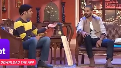 Kapil Sharma and Shikhar Dhawan on Comedy Nights With Kapil.