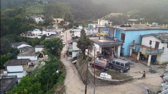 The gram panchayat of Badalu in Pithoragarh district has decided that over 150 families in the village will mention names of the youngest girl in their families on the front side of the house to inspire them to follow Nikita Chand’s example. (HT Photo)